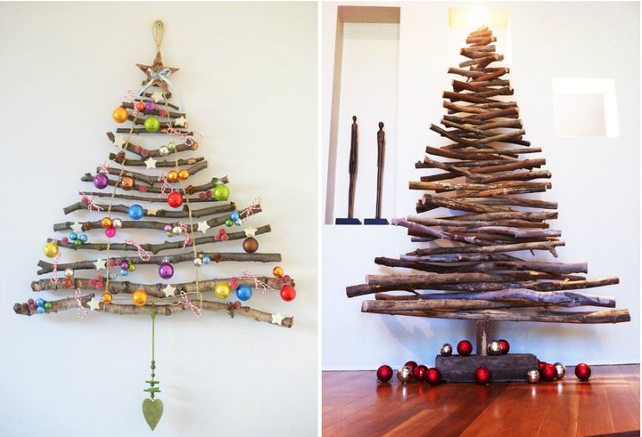 Cây thông Noel xếp từ cành cây