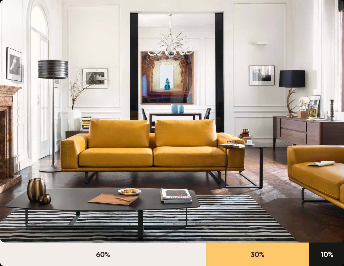 Gợi &yacute; m&agrave;u sơn nh&agrave; đẹp theo quy tắc 60 - 30 - 10
