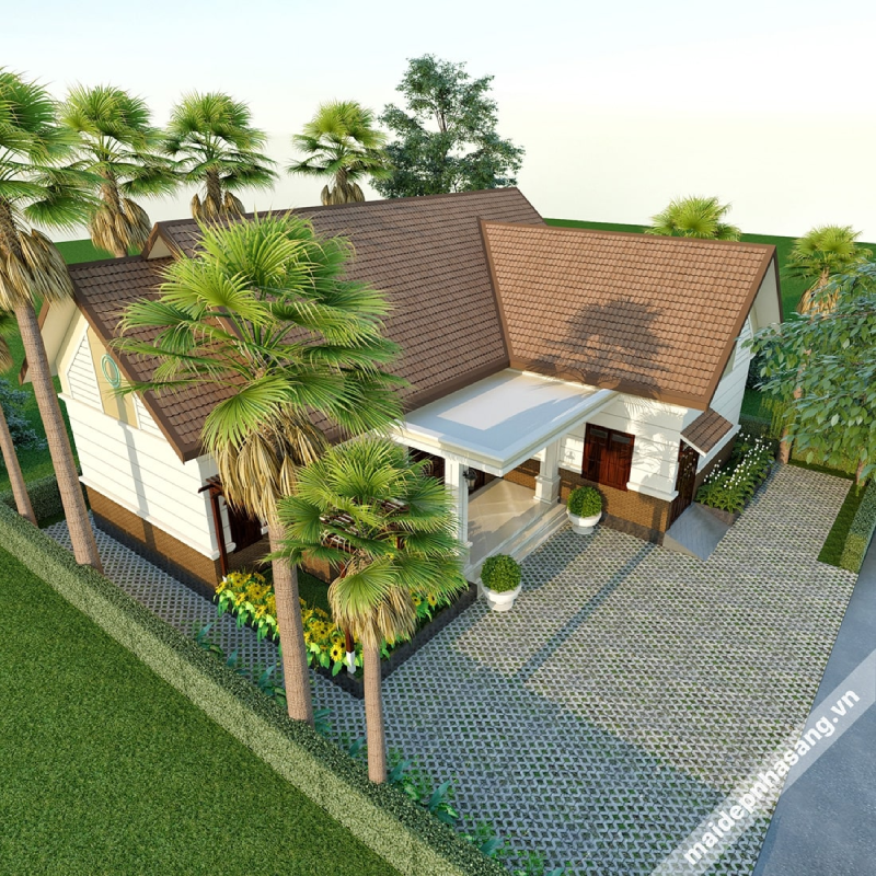 Nh&agrave; ngang - mẫu nh&agrave; được x&acirc;y dựng phổ biến ở v&ugrave;ng n&ocirc;ng th&ocirc;n hiện nay.