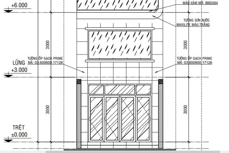 Tầng trệt v&agrave; tầng lửng trong bản vẽ thiết kế nh&agrave; phố