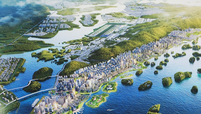 h&igrave;nh ảnh minh họa cho phối cảnh tổng thể quy hoạch Khu kinh tế V&acirc;n Đồn