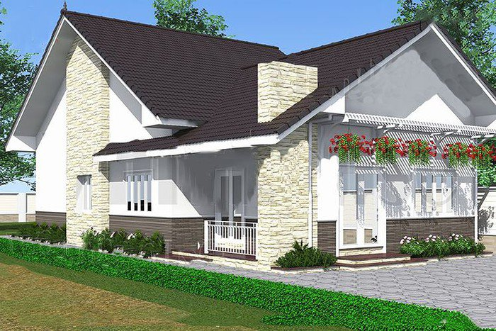 Mẫu nhà cấp 4 mái Thái hiện đại Phối cảnh mẫu nhà cấp 4 hiện đại với thiết kế mái Thái đẹp