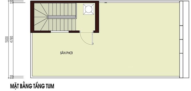 Mẫu nhà ống 3,5 tầng 49m2, có phòng tập cho cả gia đình