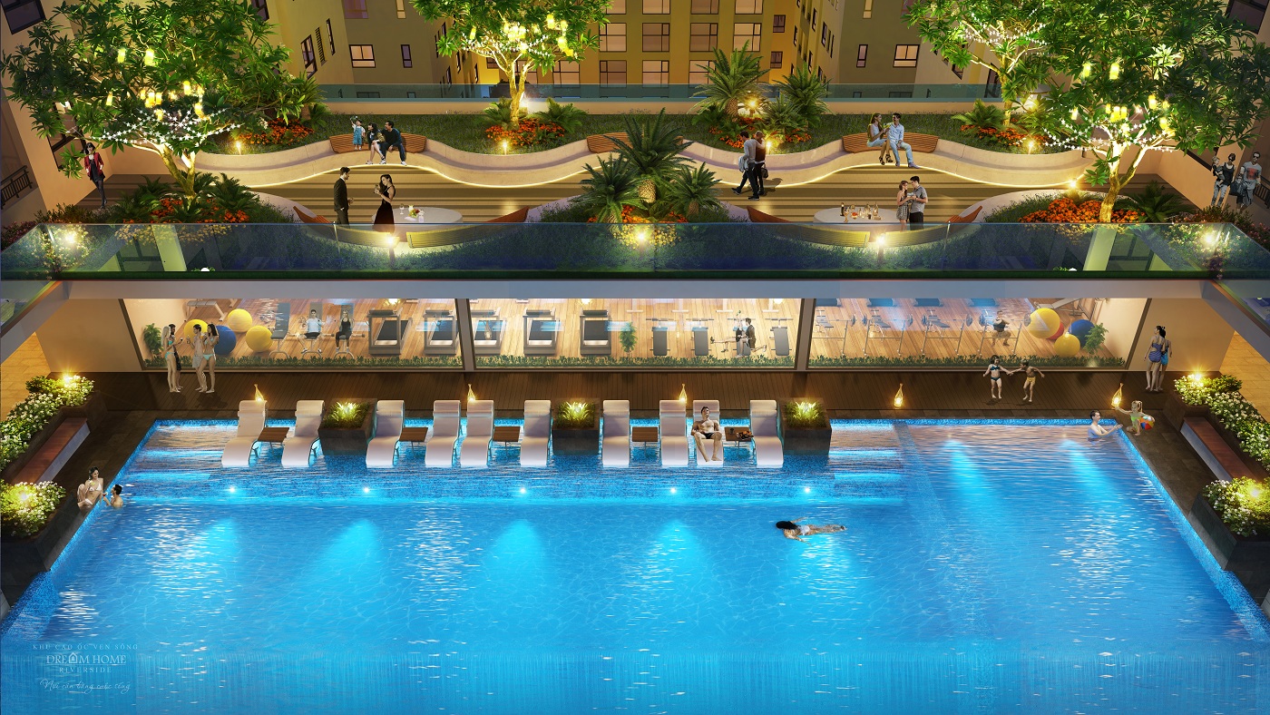 Phối cảnh bể bơi Dream Home Riverside