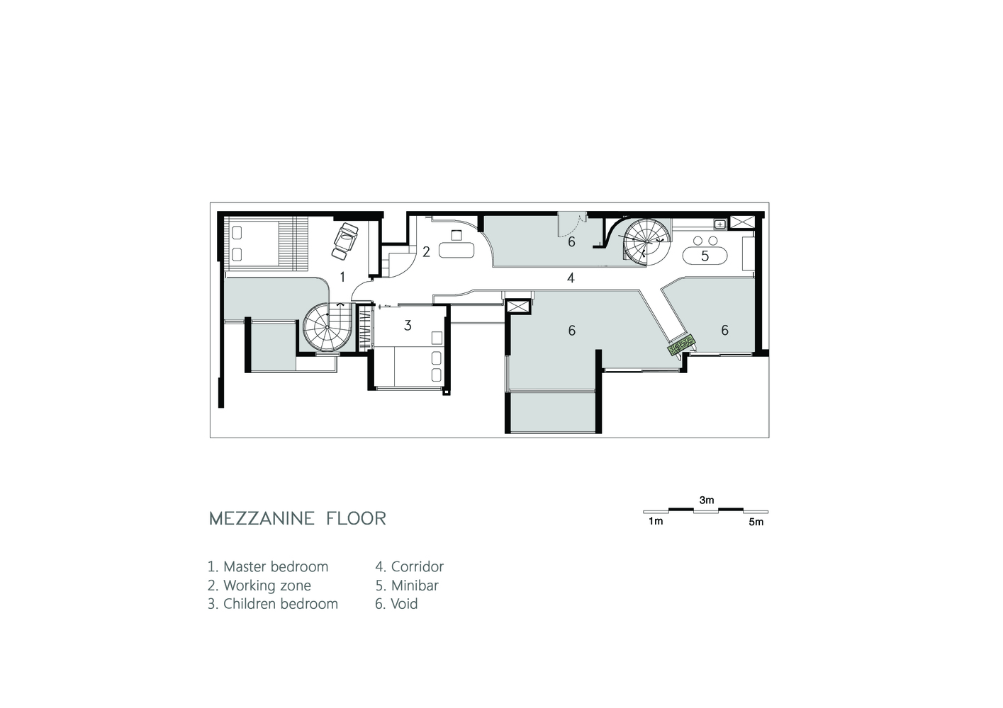 Mặt bằng tầng lửng căn penthouse