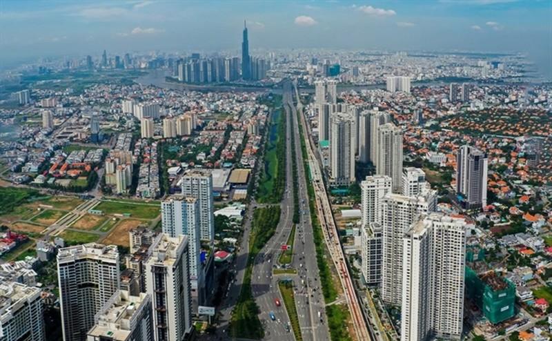 hình ảnh một góc TP.HCM nhìn từ trên cao