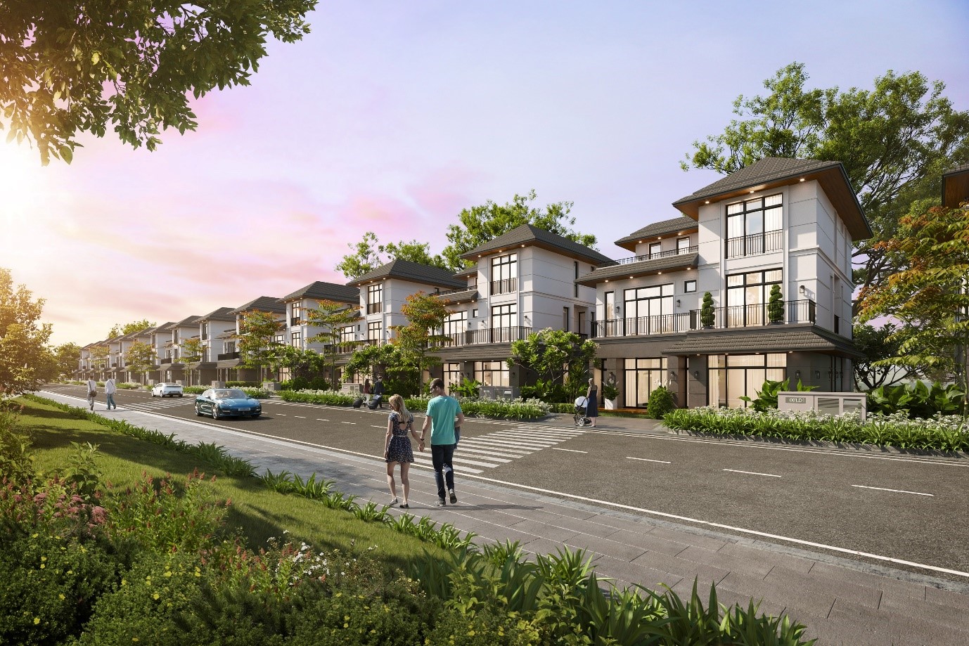 Đường dạo bộ khu biệt thự phân khu 1.1, zeit River County 1 thuộc dự án Zeitgeist