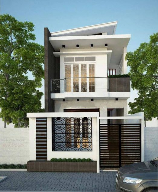 Mẫu nhà phố 2 tầng mang hơi hướng phong cách châu Âu hiện đại, vừa thoáng đãng, vừa đảm bảo tính riêng tư thiết yếu cho gia chủ.