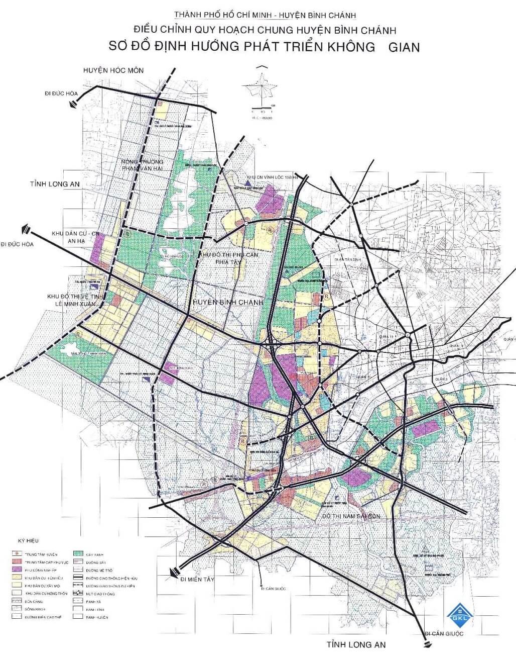 Sơ đồ định hướng quy hoạch huyện Bình Chánh 2020-2030