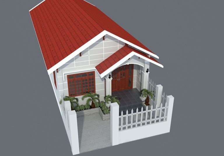 Phối cảnh 3D mẫu nhà cấp 4 hiện đại