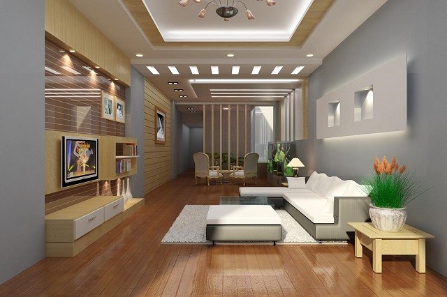 Phòng khách nhà cấp 4 có thiết kế tối giản, tiết chế tối đa phụ kiện trang trí, chỉ sử dụng những đồ nội thất thiết yếu