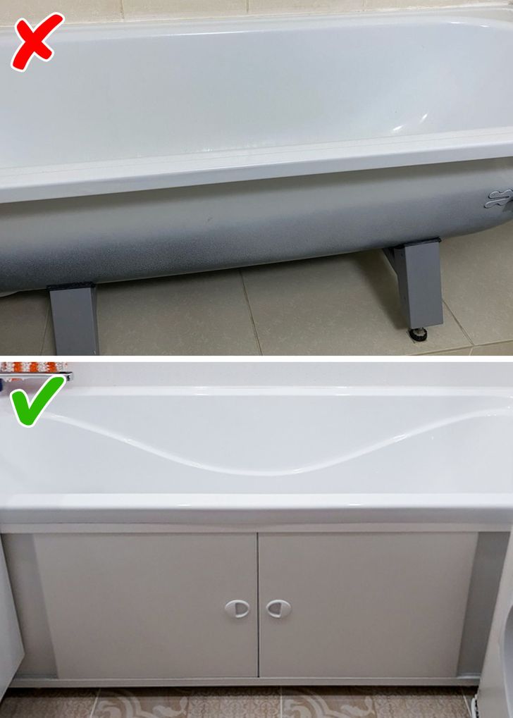 Bạn c&oacute; thể bố tr&iacute; tủ lưu trữ dưới bồn tắm như n&agrave;y.
