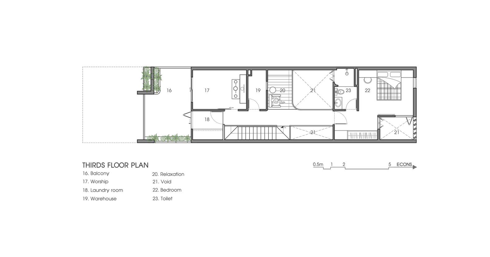 Mặt bằng bố tr&iacute; nội thất tầng 3
