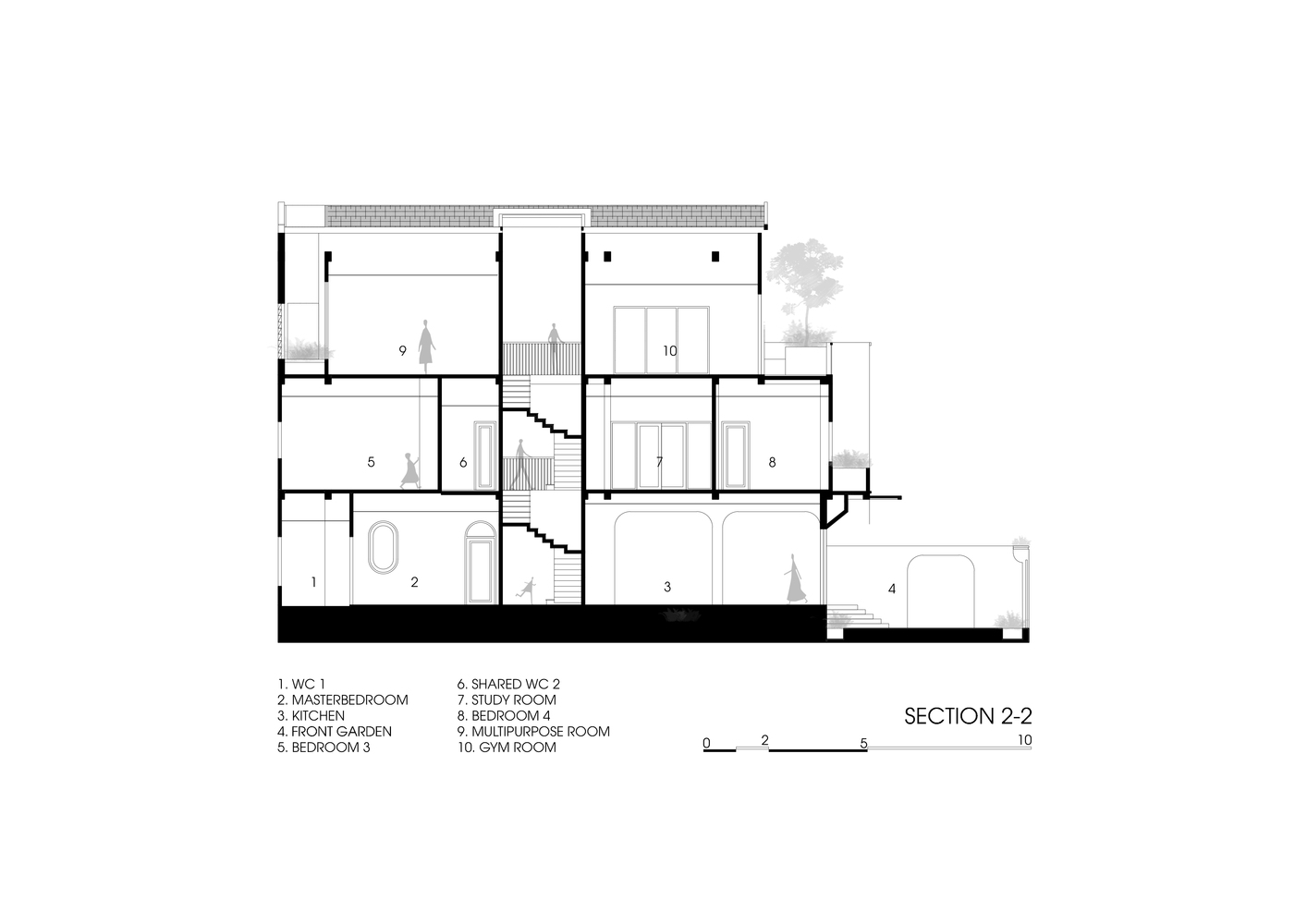 Mặt cắt c&ocirc;ng tr&igrave;nh - g&oacute;c 2