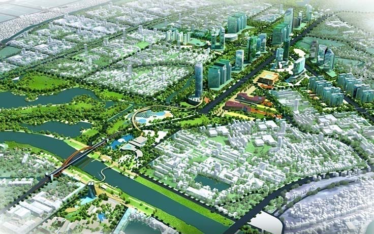 hình ảnh phối cảnh một dự án khu đô thị nhìn từ trên cao