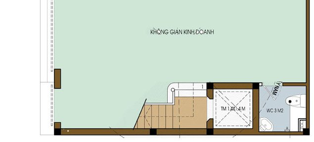 Mặt bằng tầng 1 nhà phố kết hợp kinh doanh