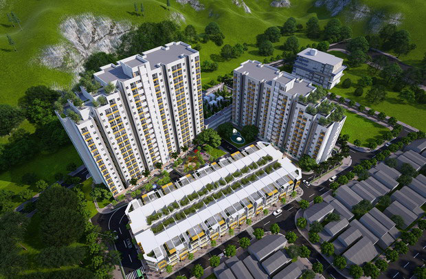 Phối cảnh tổng thể một dự &aacute;n nh&agrave; ở x&atilde; hội