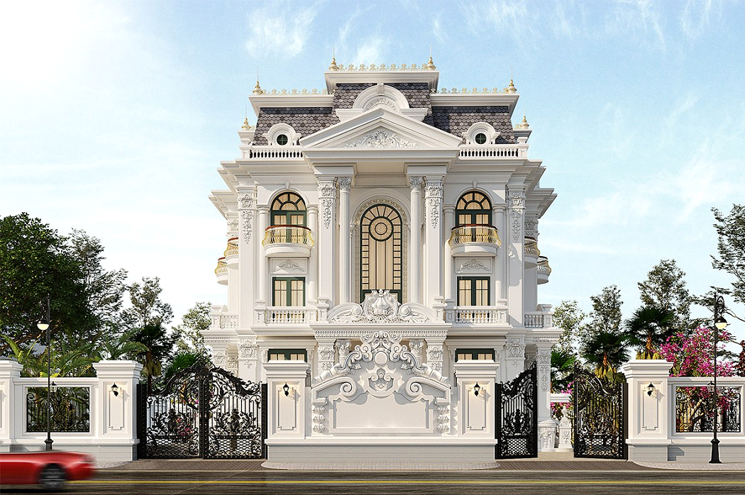 Mẫu biệt thự đẹp phong cách tân cổ điển sang trọng.