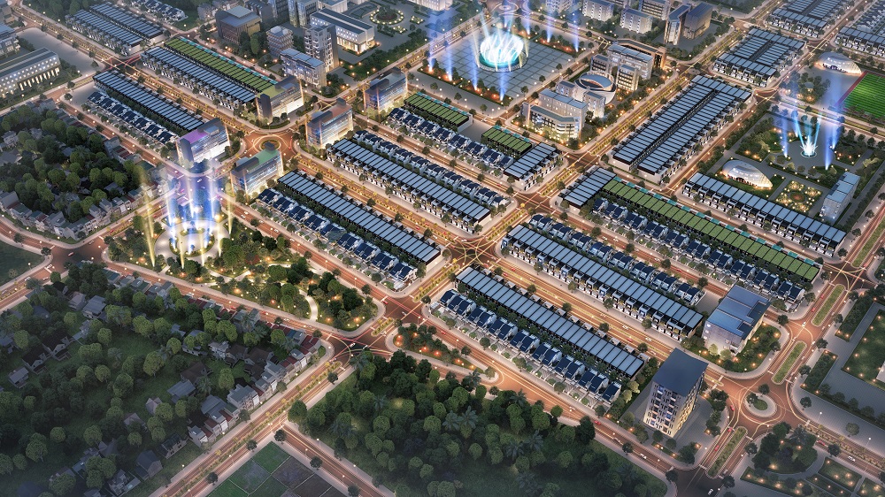 nhiều d&atilde;y nh&agrave; nằm san s&aacute;t