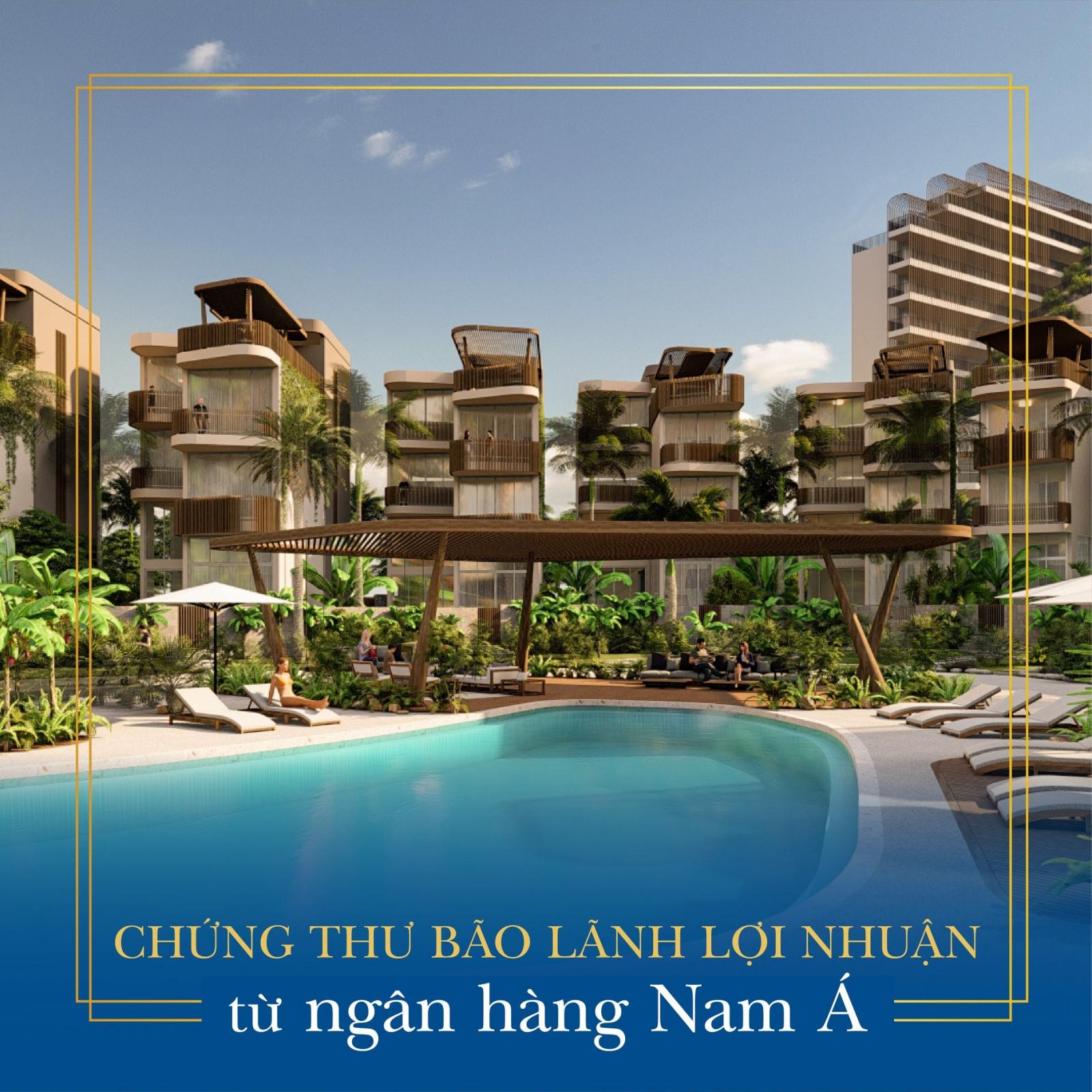 hồ bơi ph&iacute;a trước nhiều căn biệt thự