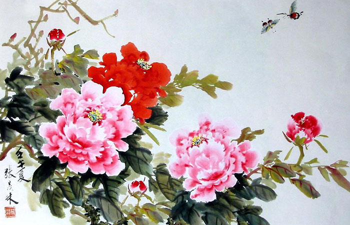 Tranh hoa mẫu đơn trong ph&ograve;ng l&agrave;m việc của người mệnh Hỏa kh&ocirc;ng chỉ tạo điểm nhấn trang tr&iacute; m&agrave; c&ograve;n gi&uacute;p thu h&uacute;t t&agrave;i lộc, may mắn.