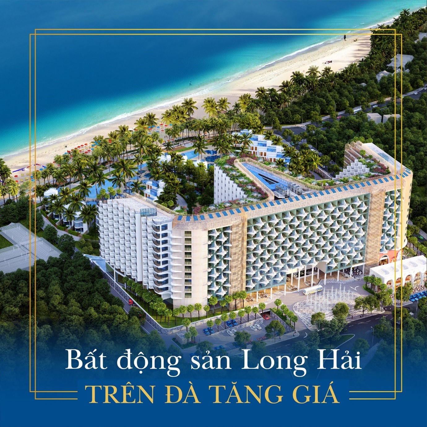 t&ograve;a nh&agrave; cao tầng v&agrave; nhiều c&acirc;y xanh nằm ven biển