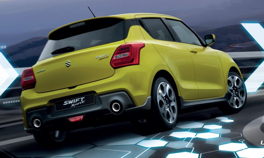 Suzuki Swift Sport 2021 hybrid tại Singapore tăng tốc chậm hơn do trang bị thêm bộ pin điện.