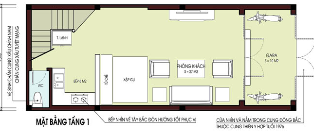Mặt bằng bố trí nội thất tầng 1