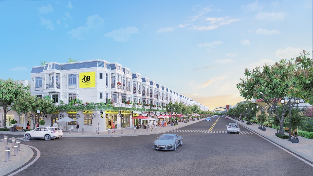 D&atilde;y shophouse cạnh đường lớn của dự &aacute;n The Sun
