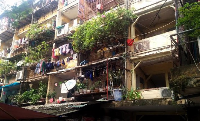 h&igrave;nh ảnh nh&agrave; tập thể cũ