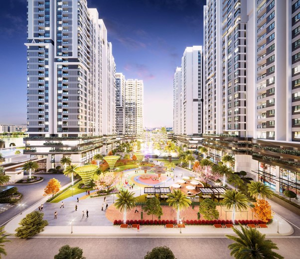 to&agrave; nh&agrave; cao tầng, ở giữa c&oacute; khu&ocirc;n vi&ecirc;n