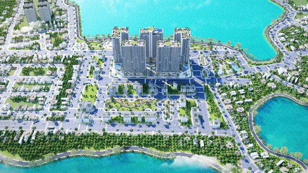 to&agrave; nh&agrave; cao tầng nằm gần hồ, c&oacute; nhiều c&acirc;y xanh