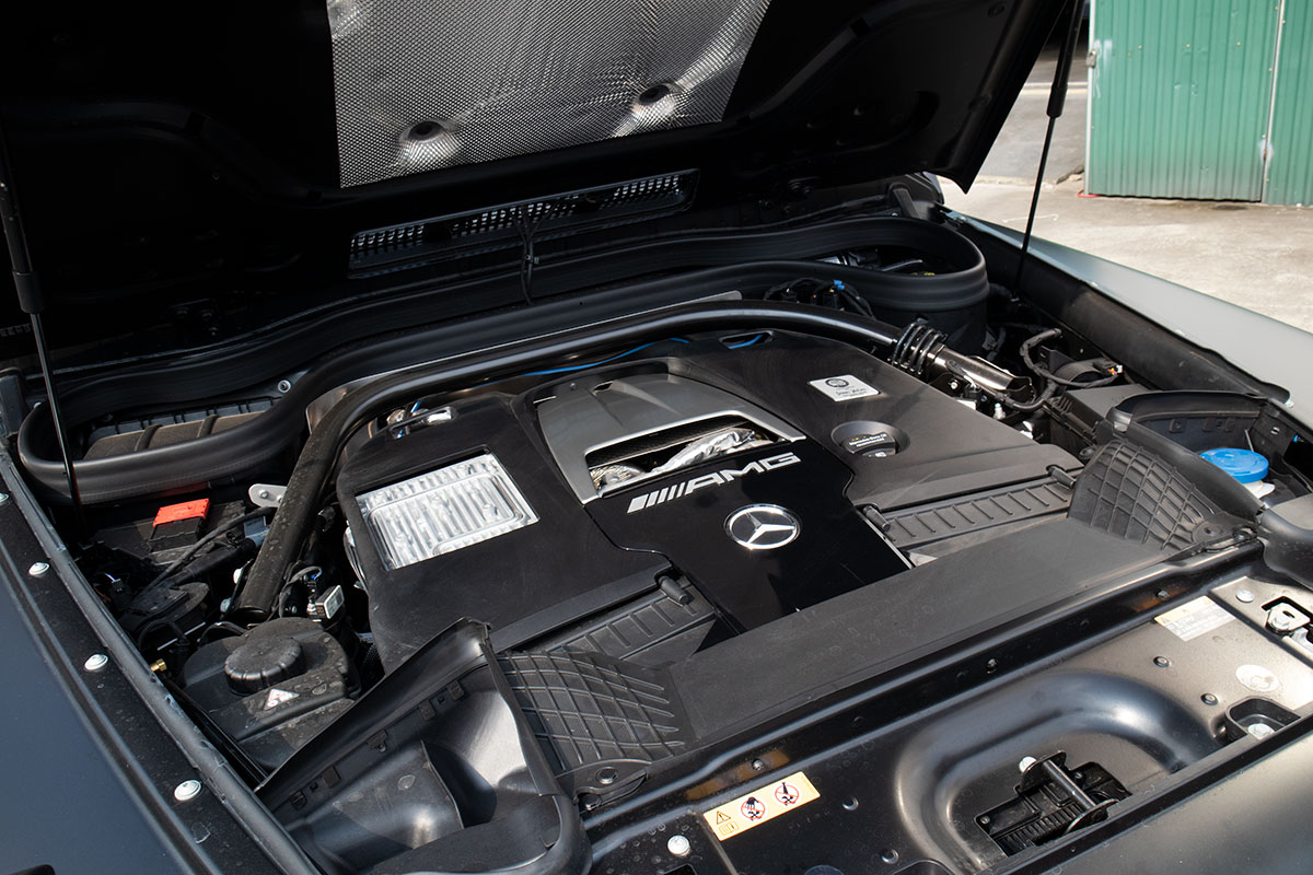 Đánh giá xe Mercedes-AMG G63 2021: Động cơ ảnh Động cơ xe Mercedes-AMG G63 2021