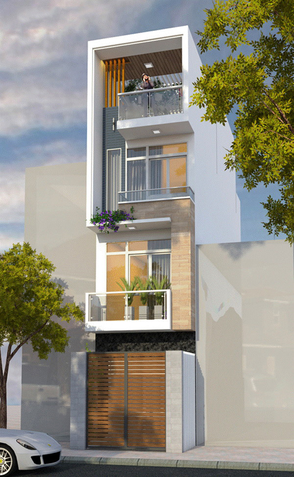 Mẫu nh&agrave; ống 3 tầng kết hợp kinh doanh ở tầng trệt được x&acirc;y dựng tr&ecirc;n l&ocirc; đất rộng 63m2, nằm ngay mặt đường. 