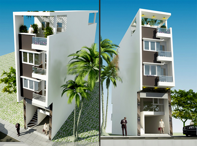 Một trong những mẫu nh&agrave; phố 4 tầng c&oacute; g&aacute;c lửng phong c&aacute;ch hiện đại d&ugrave;ng để ở kết hợp kinh doanh phổ biến nhất hiện nay