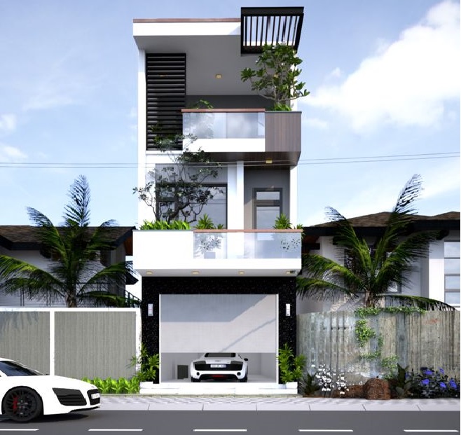 Với thiết kế mặt tiền th&acirc;n thiện v&agrave; m&aacute;t mắt, mẫu nh&agrave; phố kết hợp kinh doanh n&agrave;y đang rất được ưa chuộng