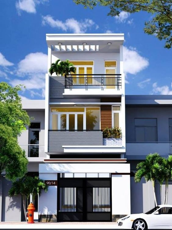 Mặt tiền nh&agrave; ống 3 tầng nổi bật với những điểm nhấn m&agrave;u v&agrave;ng gợi nhớ tới những ng&ocirc;i nh&agrave; phố xưa cũ, tạo cảm gi&aacute;c gần gũi, th&acirc;n thuộc. 