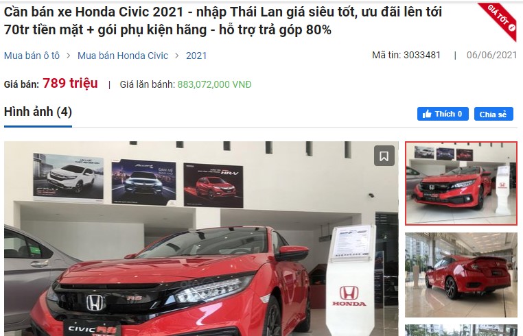Honda Civic giảm giá từ 40 - 70 triệu đồng 1