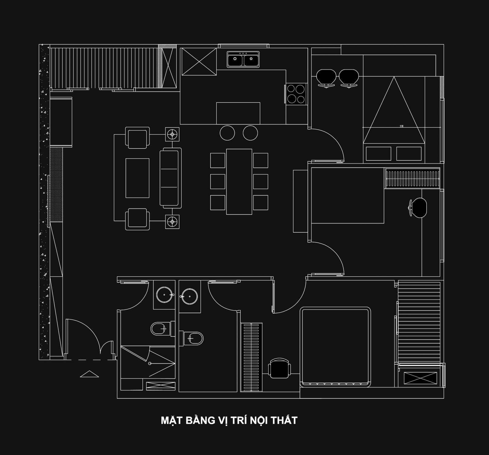 Mặt bằng bố trí nội thất căn hộ 90m2