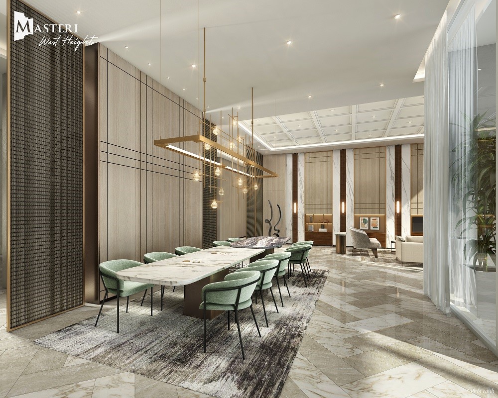 sảnh đ&oacute;n tiếp tại Masteri West Heights