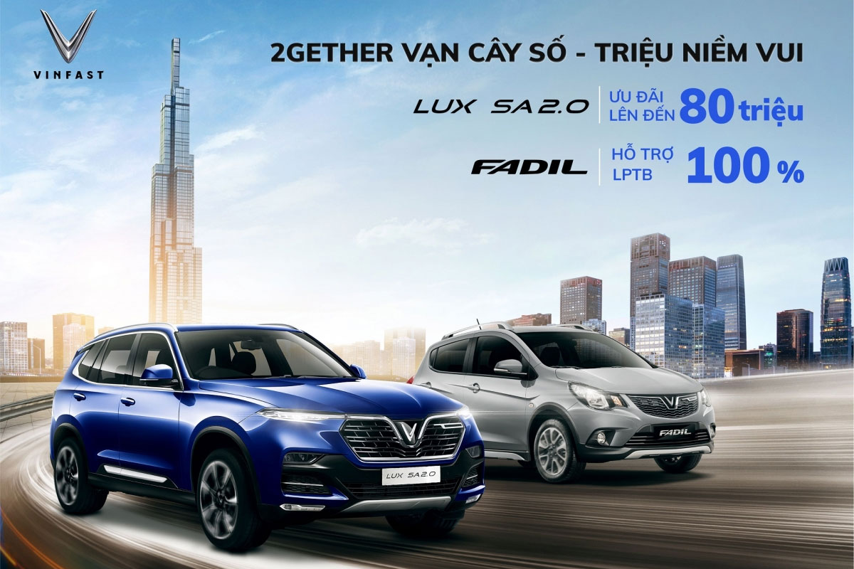 VinFast sẽ d&agrave;nh tặng 100% lệ ph&iacute; trước bạ cho c&aacute;c kh&aacute;ch h&agrave;ng mua xe Fadil.