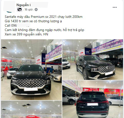 Hyundai Santa Fe 2021 đầu ti&ecirc;n l&ecirc;n s&agrave;n xe cũ, chạy lướt 200 km, đắt hơn gi&aacute; ni&ecirc;m yết gần 100 triệu đồng a2