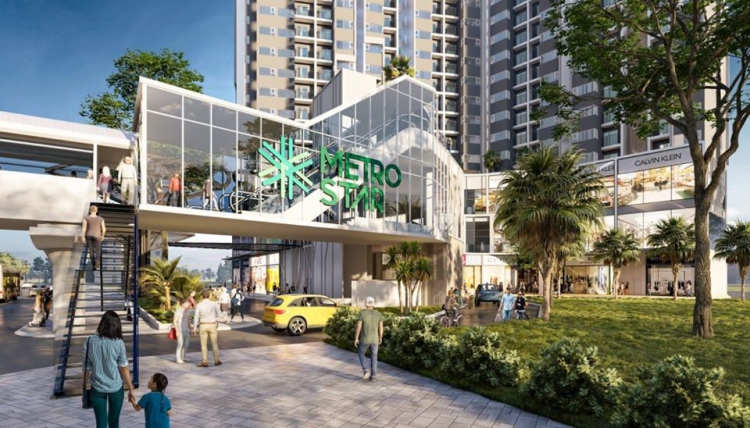 Phối cảnh lối v&agrave;o Shophouse Metro Star 