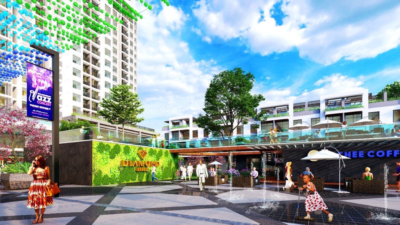 Phối cảnh quảng trường của Tổ hợp BV Diamond Hill