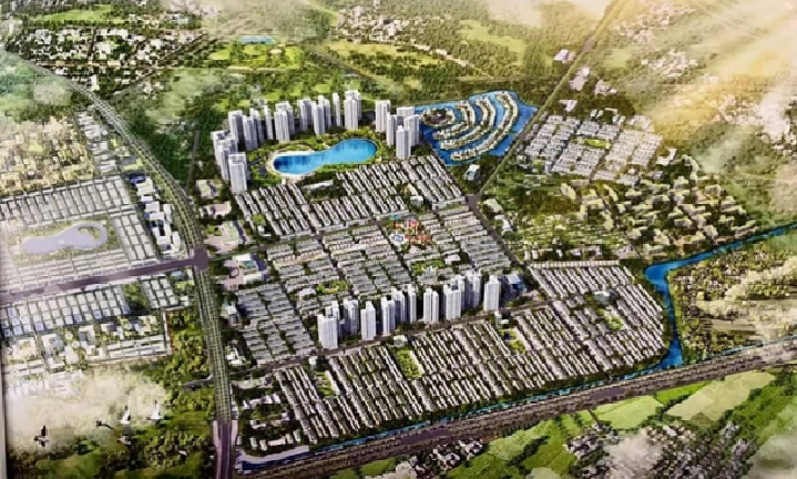 hình ảnh phối cảnh một khu đô thị nhìn từ trên cao