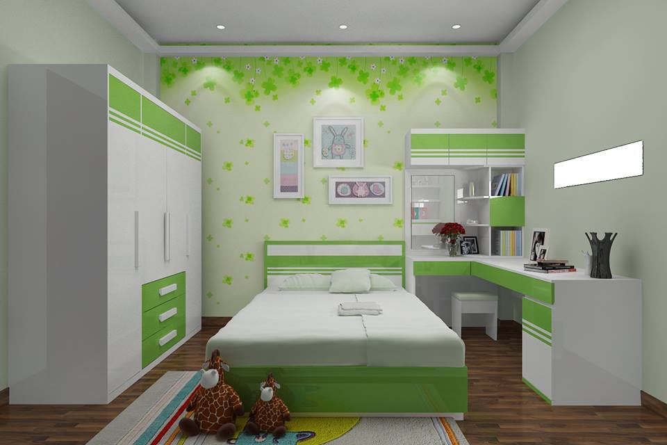 Phòng ngủ vui tươi, năng động dành cho cậu con trai út.