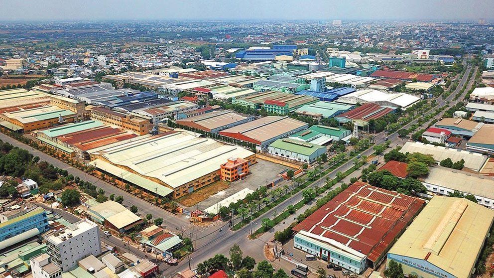 hình ảnh một khu công nghiệp tại TP.HCM nhìn từ trên cao