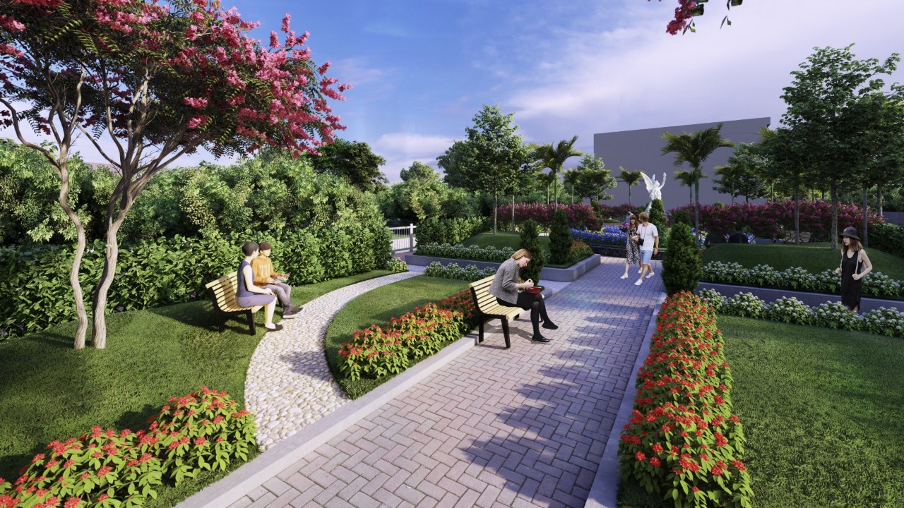 Phối cảnh kh&ocirc;ng gian nội khu dự &aacute;n Long Thạnh Central Point