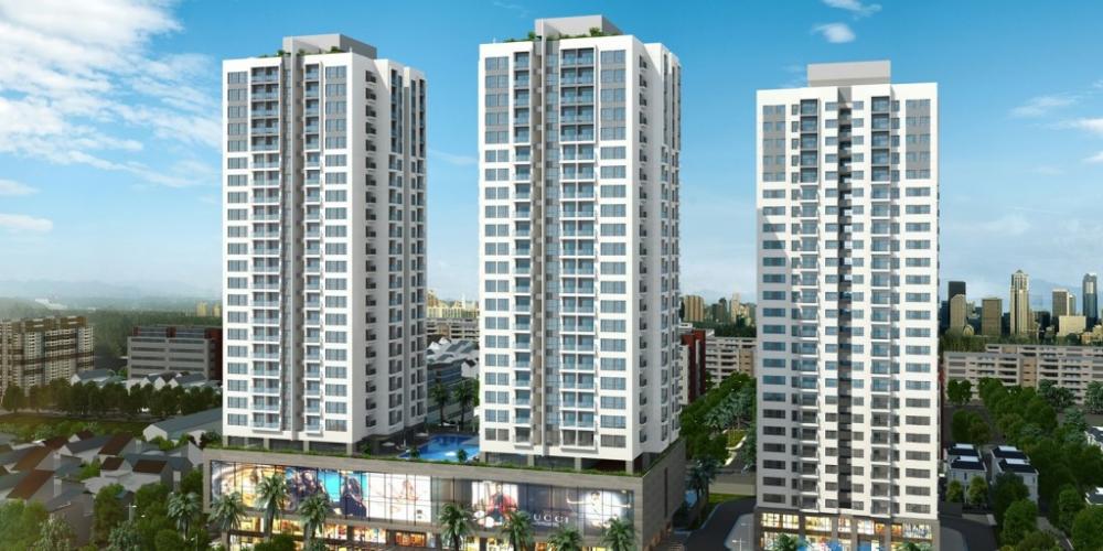 hình ảnh cận cảnh 3 tòa nhà chung cư đã hoàn thiện và đi vào hoạt động