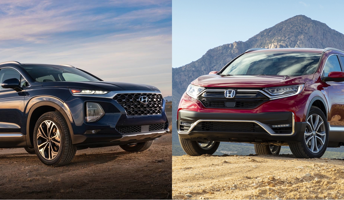Ngoại thất của Santafe và CR-V thường xuyên được đem ra so sánh.